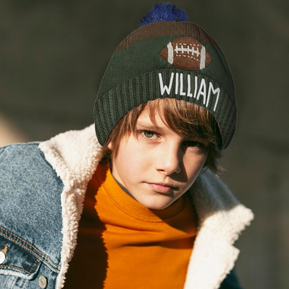 Touchdown Style - Personalized Football Beanie Hat