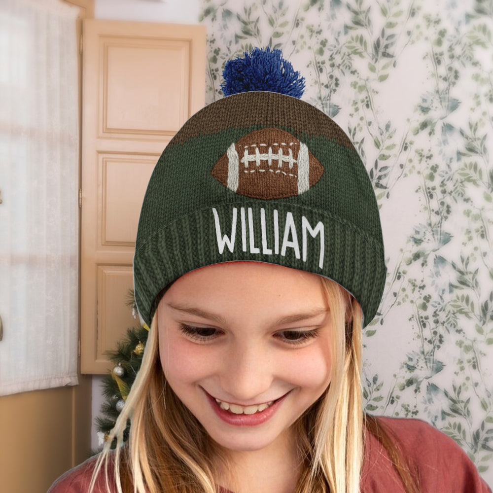 Touchdown Style - Personalized Football Beanie Hat