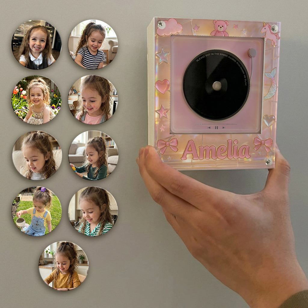 Night Story Telling For Kids - Personalized Kid Rotating Music Magnet With Light