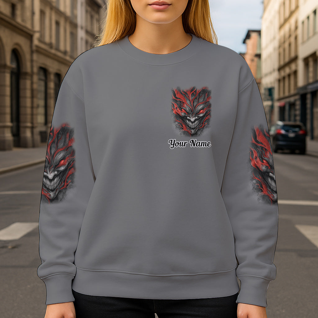 I'm Never Alone - Personalized Skull All Over Shirt