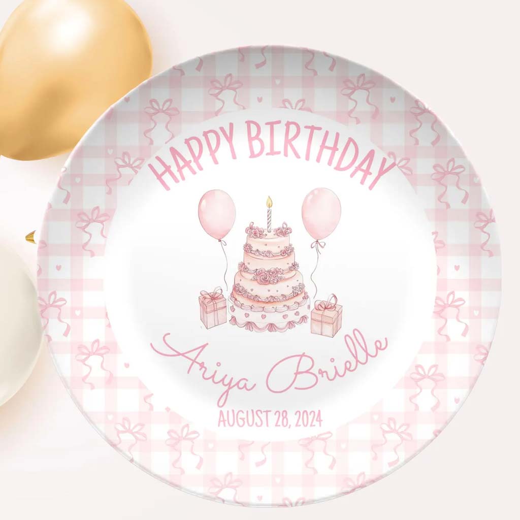 Happy Birthday - Personalized Birthday Ceramic Round Plate