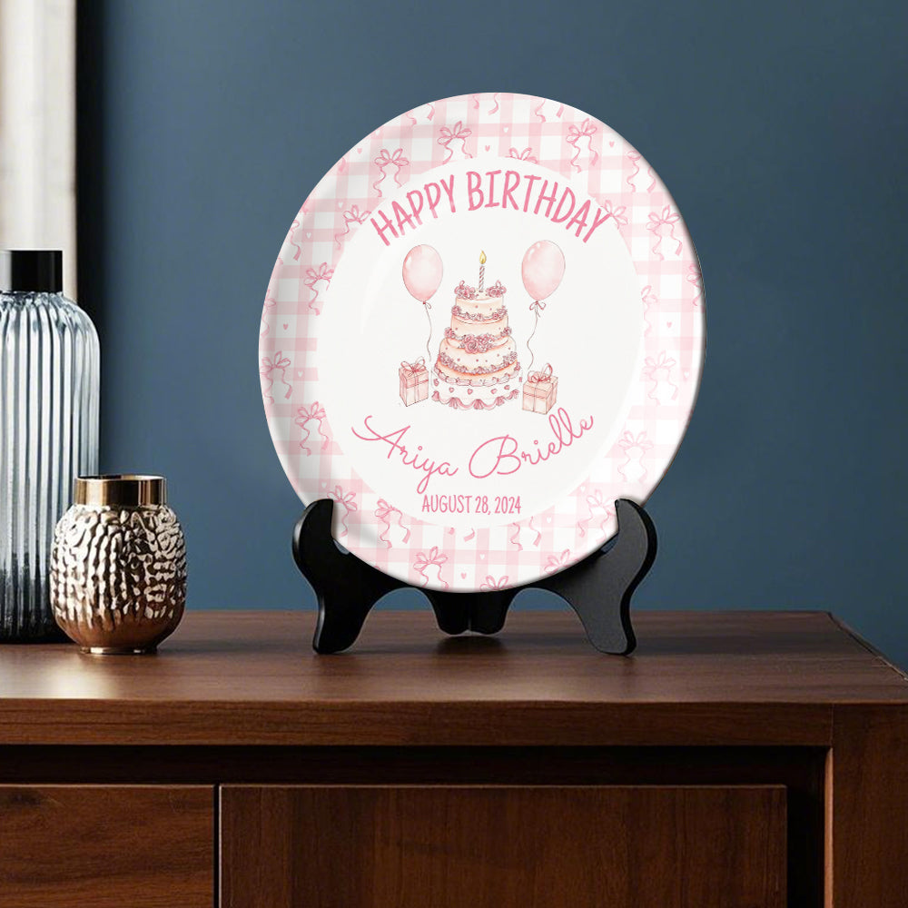 Happy Birthday - Personalized Birthday Ceramic Round Plate