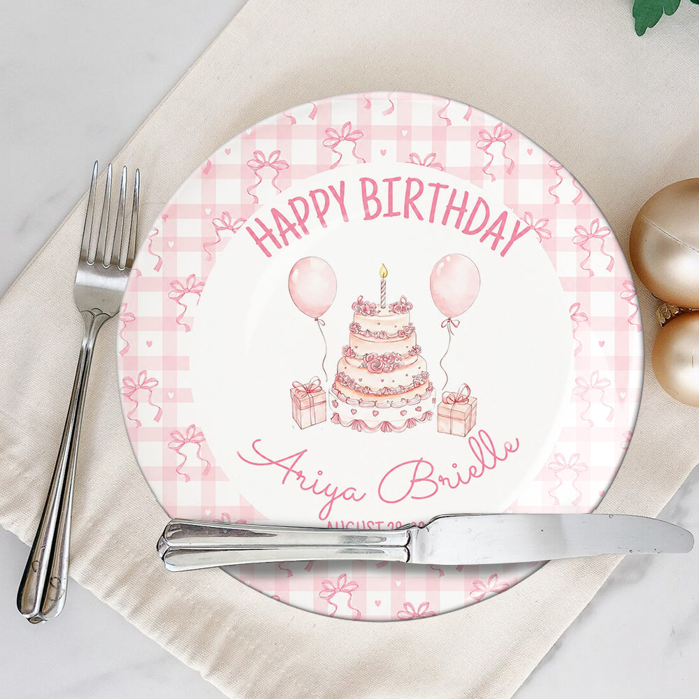 Happy Birthday - Personalized Birthday Ceramic Round Plate