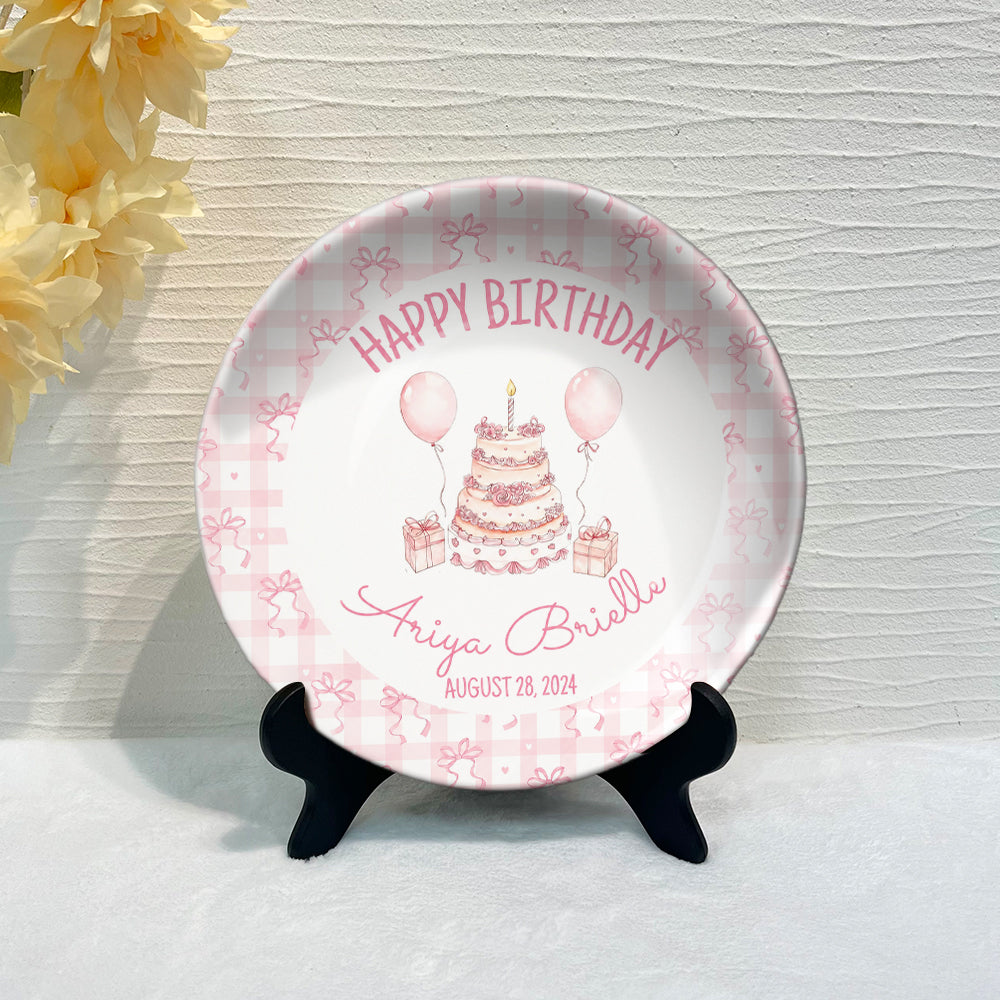 Happy Birthday - Personalized Birthday Ceramic Round Plate