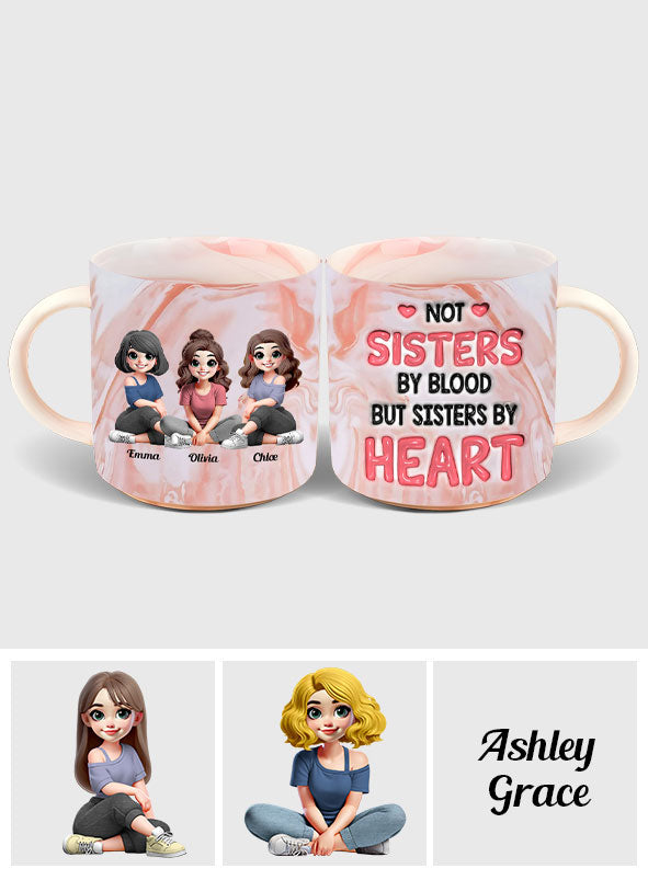 Sister By Heart - Personalized Bestie Marble Mug