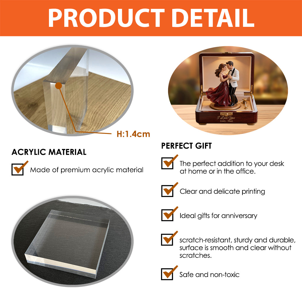 Love You Forever - Personalized Couple Custom Shaped Acrylic Plaque