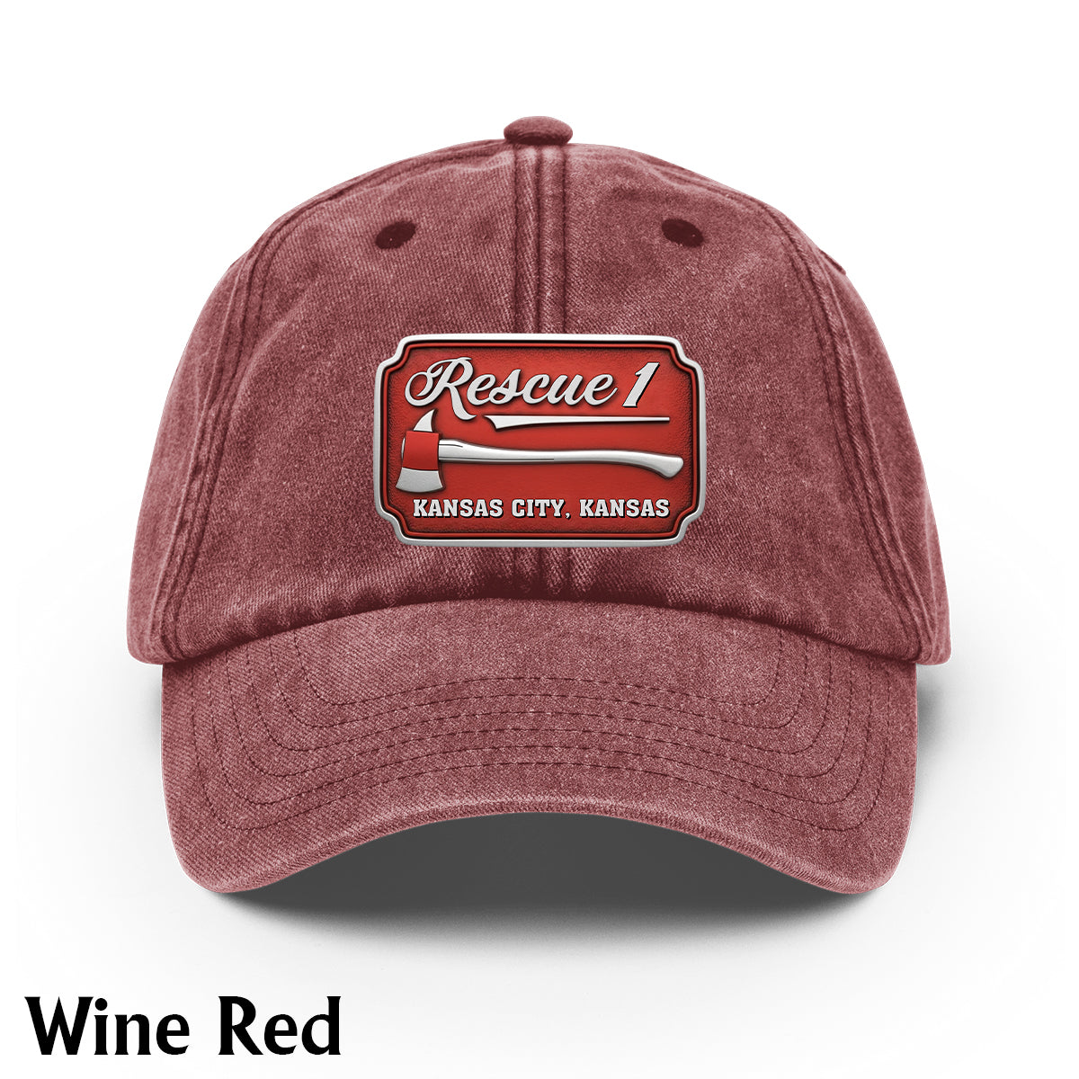 Due Fire Department Hat - Personalized Firefighter Washed Denim Cap