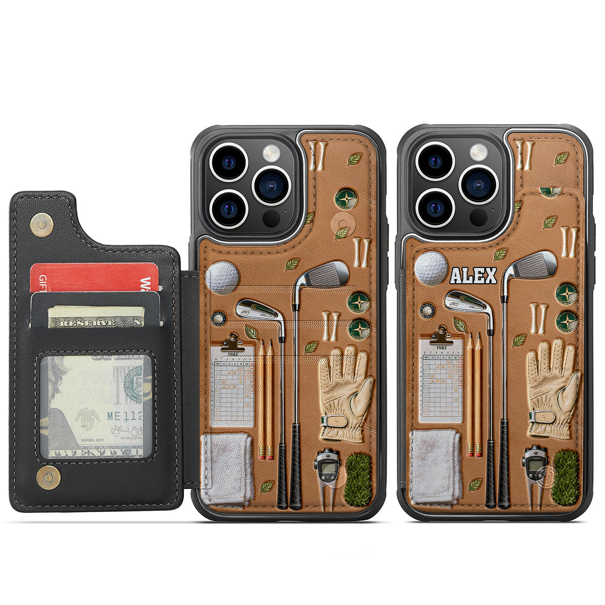 Live Love Golf - Personalized Golf Fully Printed Wallet Phone Case