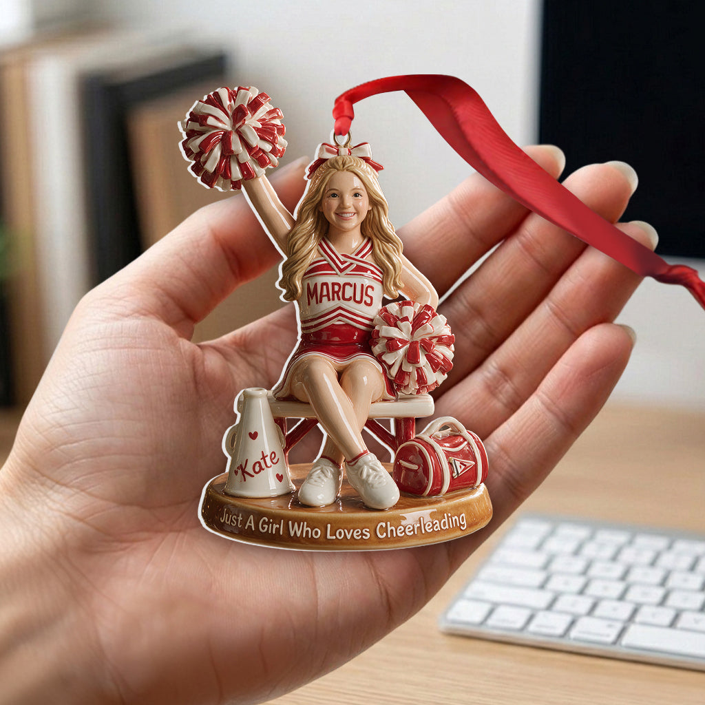 Just A Girl Who Loves Cheerleading - Personalized Cheerleading Premium 3D Ornament