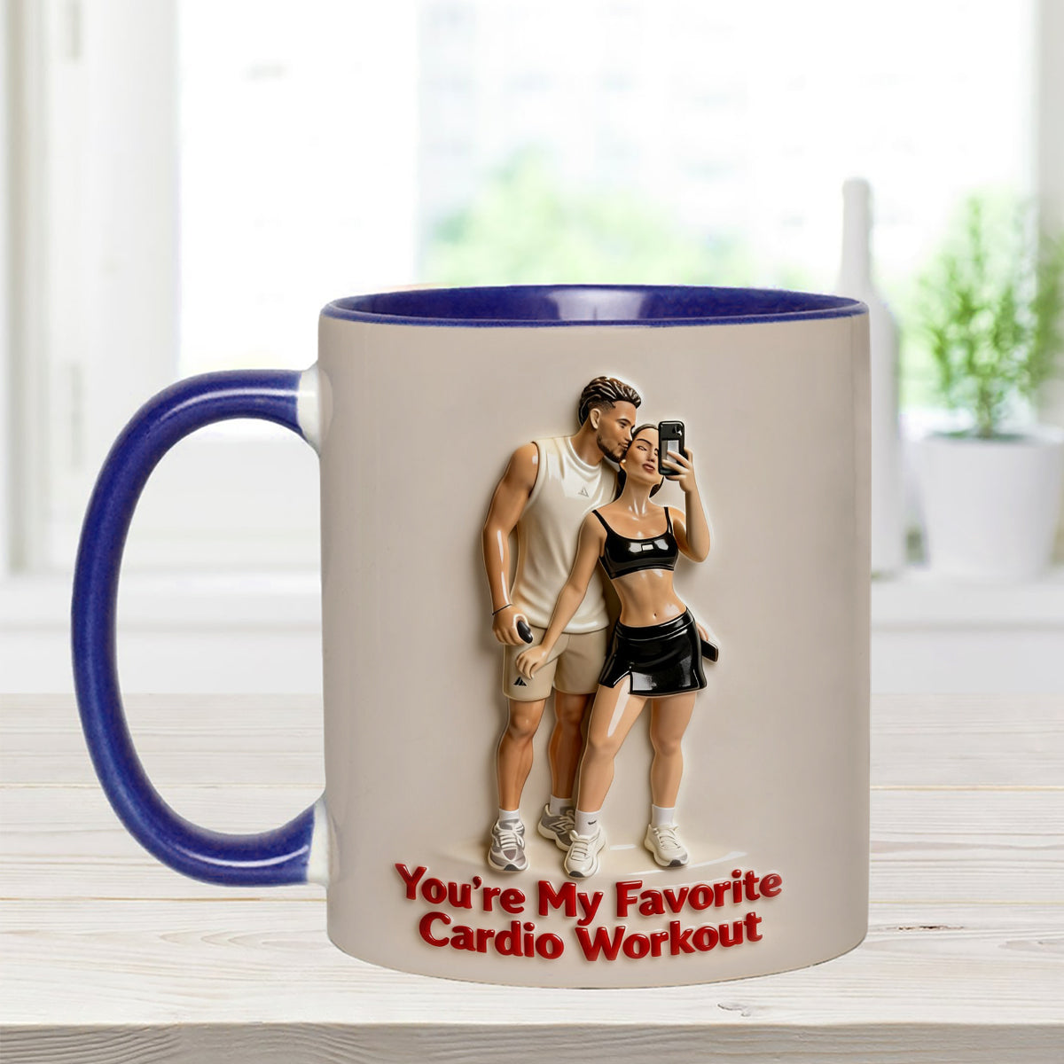 Custom From Any Photo - Personalized Spicy Couple Set Accent Mug with Acrylic Stirrers