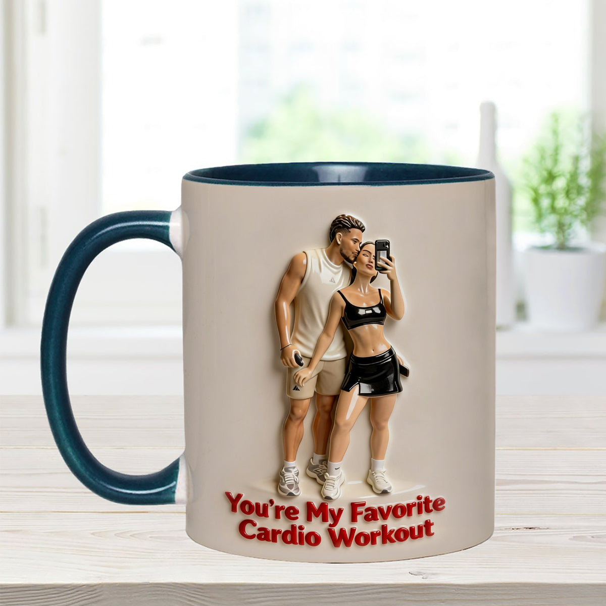Custom From Any Photo - Personalized Spicy Couple Set Accent Mug with Acrylic Stirrers
