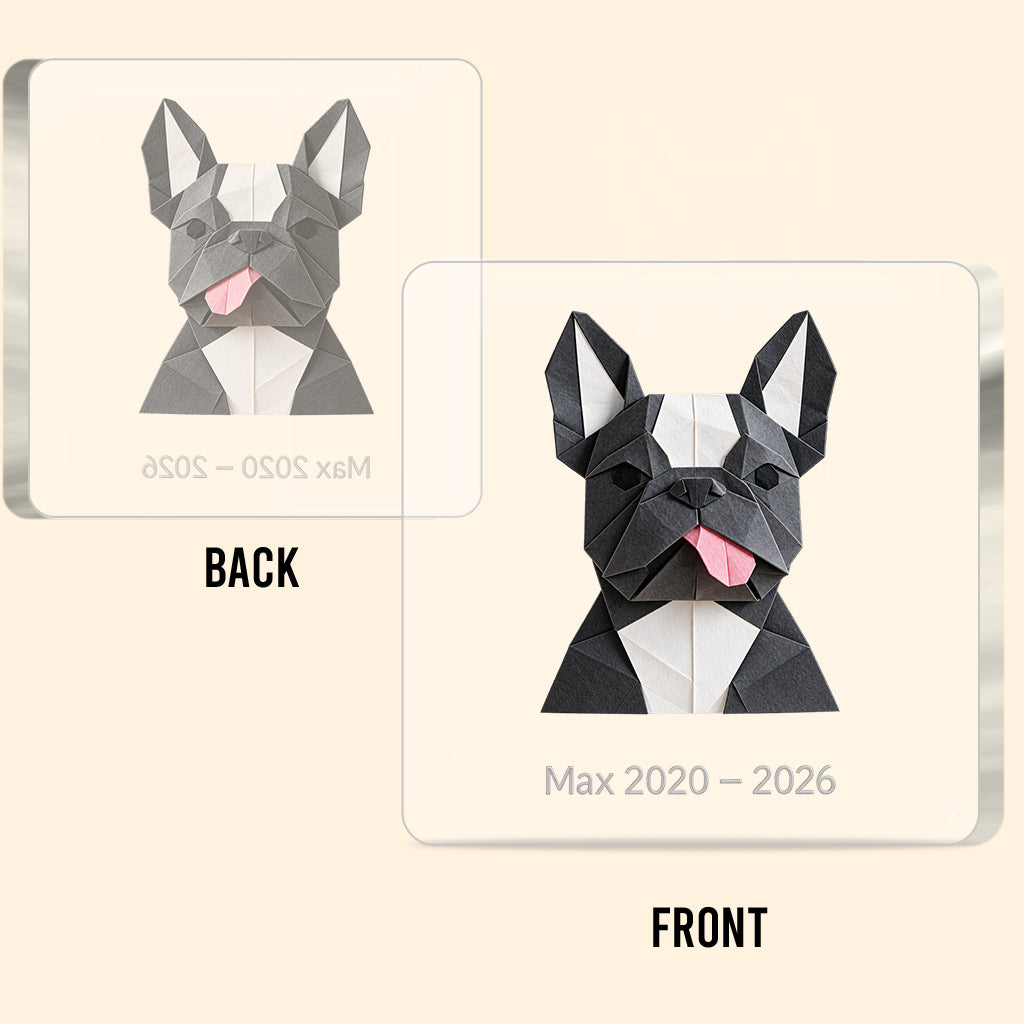 Origami Custom Photo Pet Dog Cat Lovers - Personalized Dog Custom Shaped Acrylic Plaque