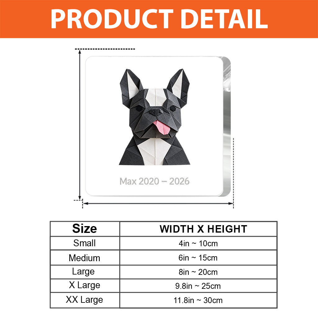 Origami Custom Photo Pet Dog Cat Lovers - Personalized Dog Custom Shaped Acrylic Plaque