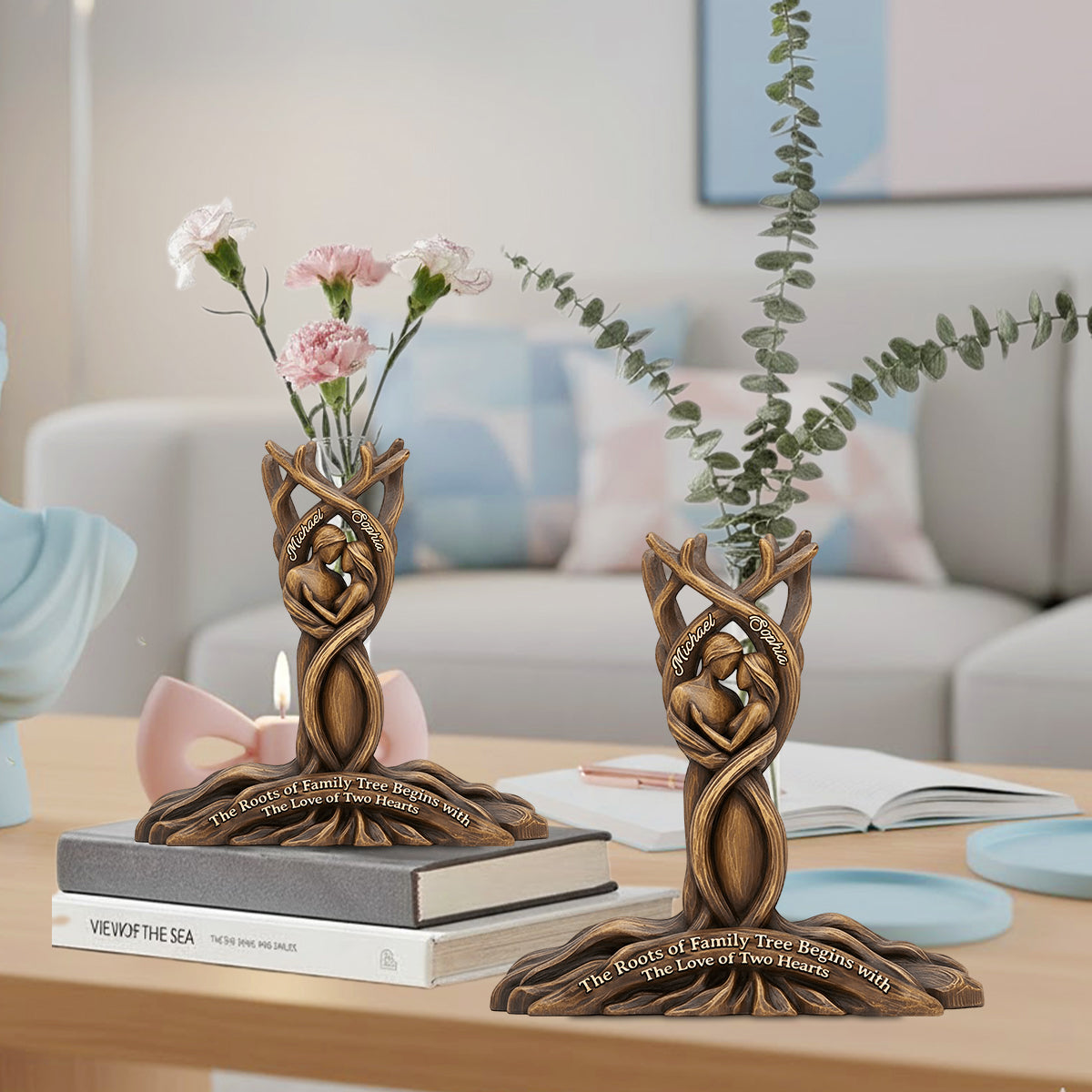 Perfect Gift For Couple - Personalized Couple Custom Shape Acrylic Flower Vase