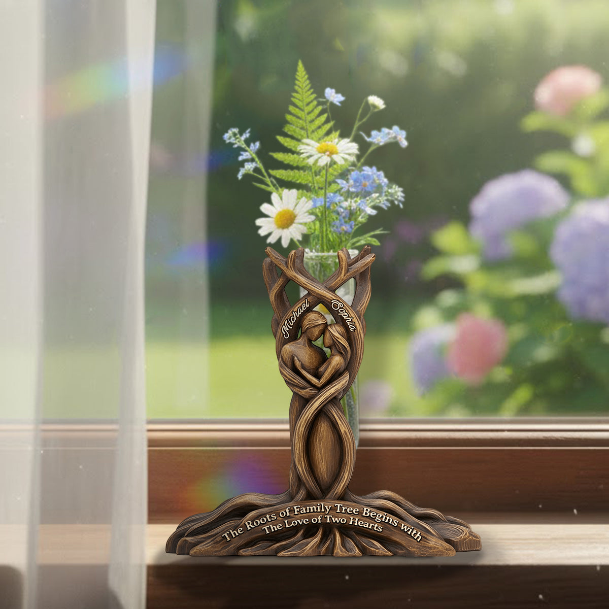 Perfect Gift For Couple - Personalized Couple Custom Shape Acrylic Flower Vase