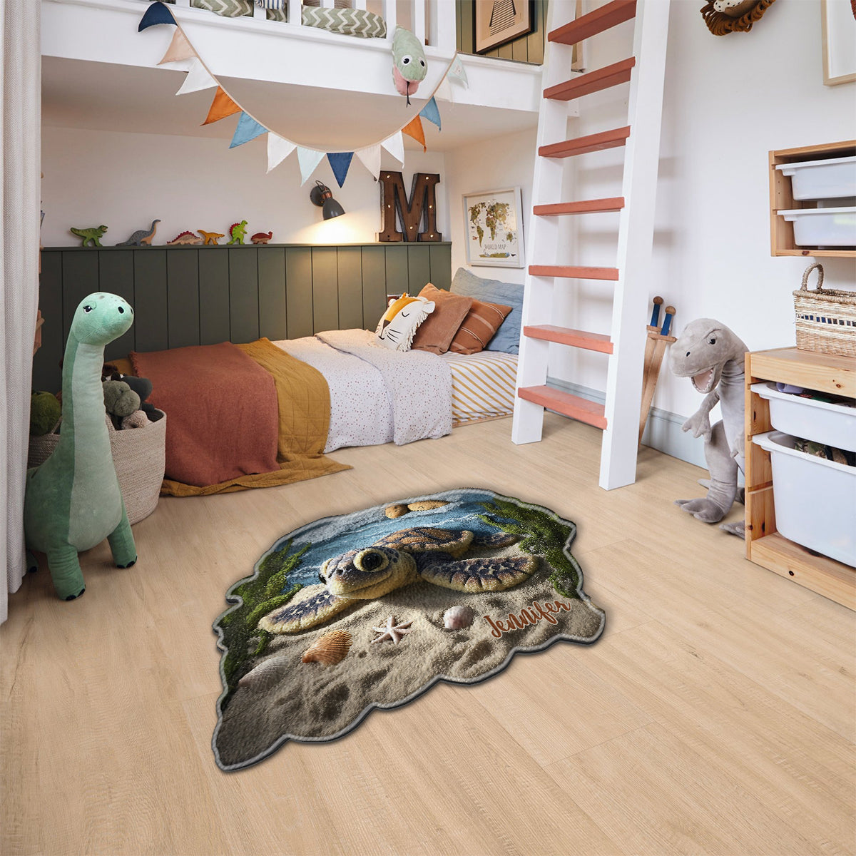 Sea You Soon - Personalized Turtle Non-Slip Tufted Rug