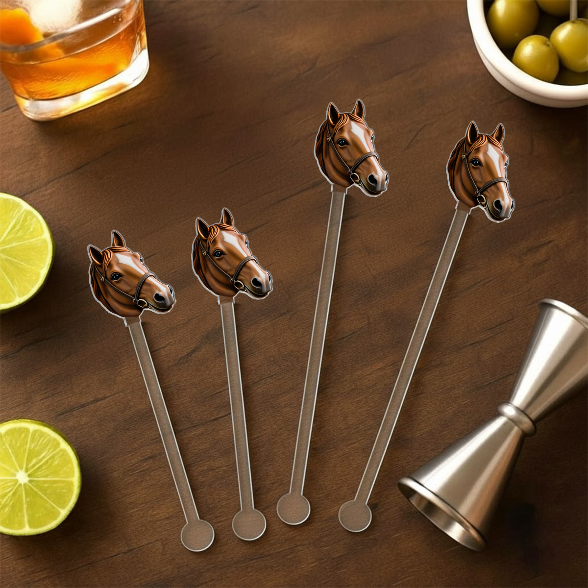 Horse Lover Gift - Personalized Horse Set Accent Mug with Acrylic Stirres