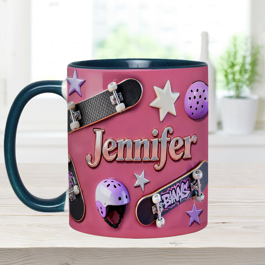 Love Skateboarding - Personalized Skateboarding Accent Mug & Coaster