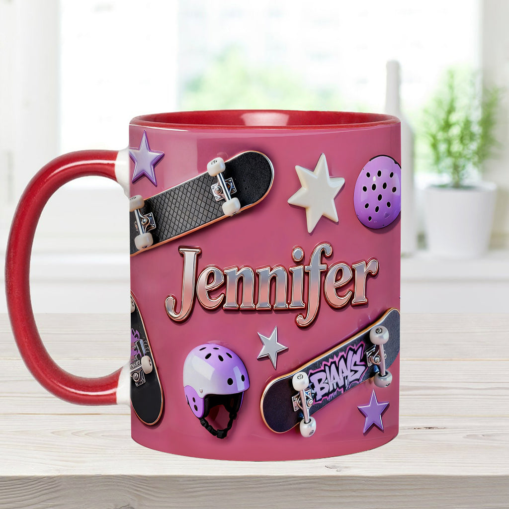 Love Skateboarding - Personalized Skateboarding Accent Mug & Coaster