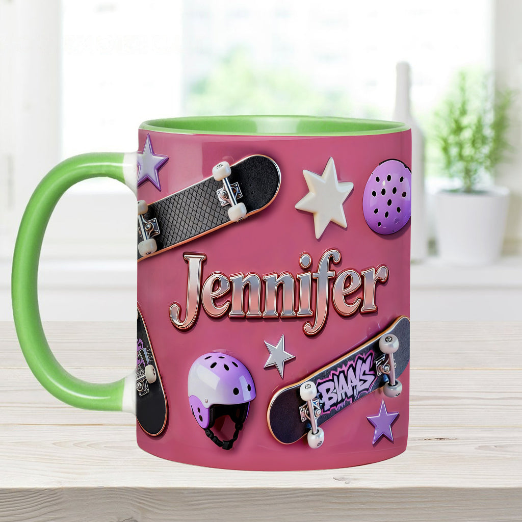 Love Skateboarding - Personalized Skateboarding Accent Mug & Coaster