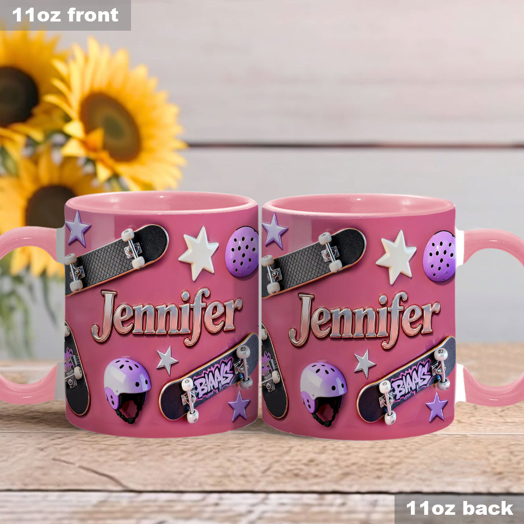 Love Skateboarding - Personalized Skateboarding Accent Mug & Coaster
