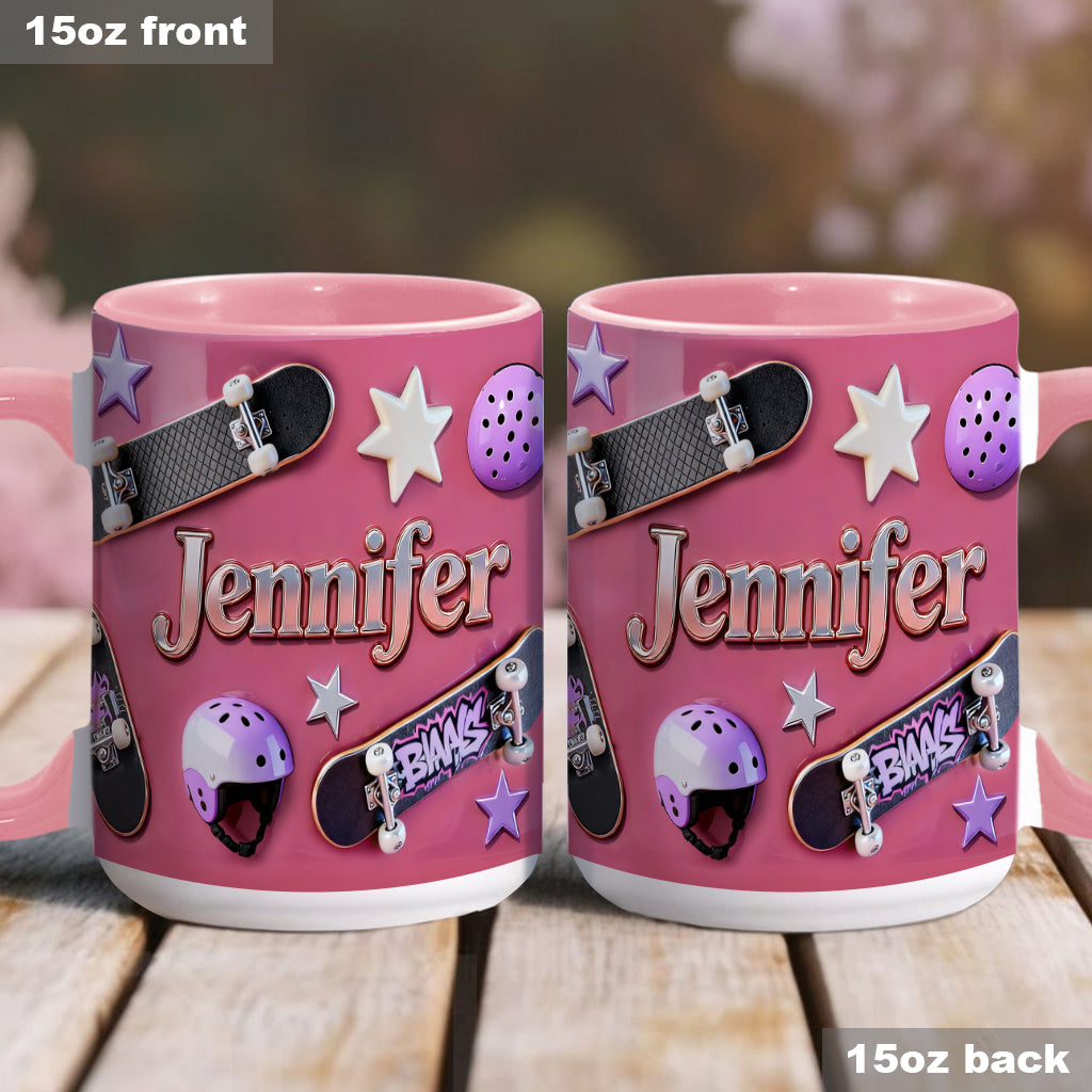 Love Skateboarding - Personalized Skateboarding Accent Mug & Coaster