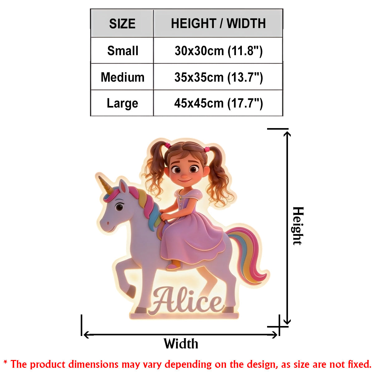 Custom Unicorn Princess From Photo - Personalized Kid LED Light Acrylic Sign