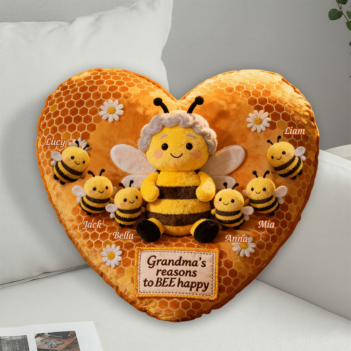 Perfect Gift For Mom, Grandma - Personalized Grandma Faux Fur Shaped Pillow