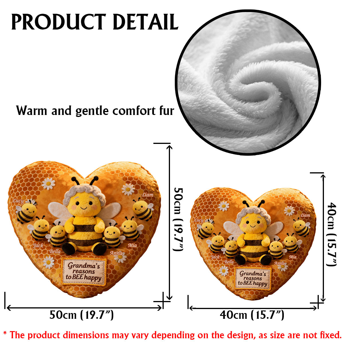 Perfect Gift For Mom, Grandma - Personalized Grandma Faux Fur Shaped Pillow