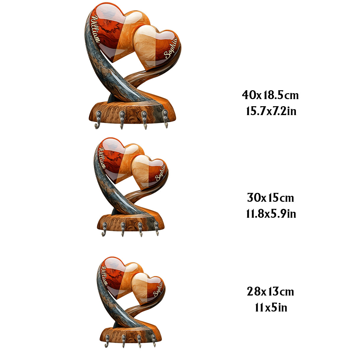 Home Sweet Home - Personalized Couple Custom Shaped Key Rack