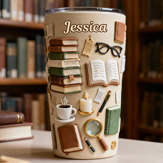 Just One More Chapter - Personalized Book Tumbler