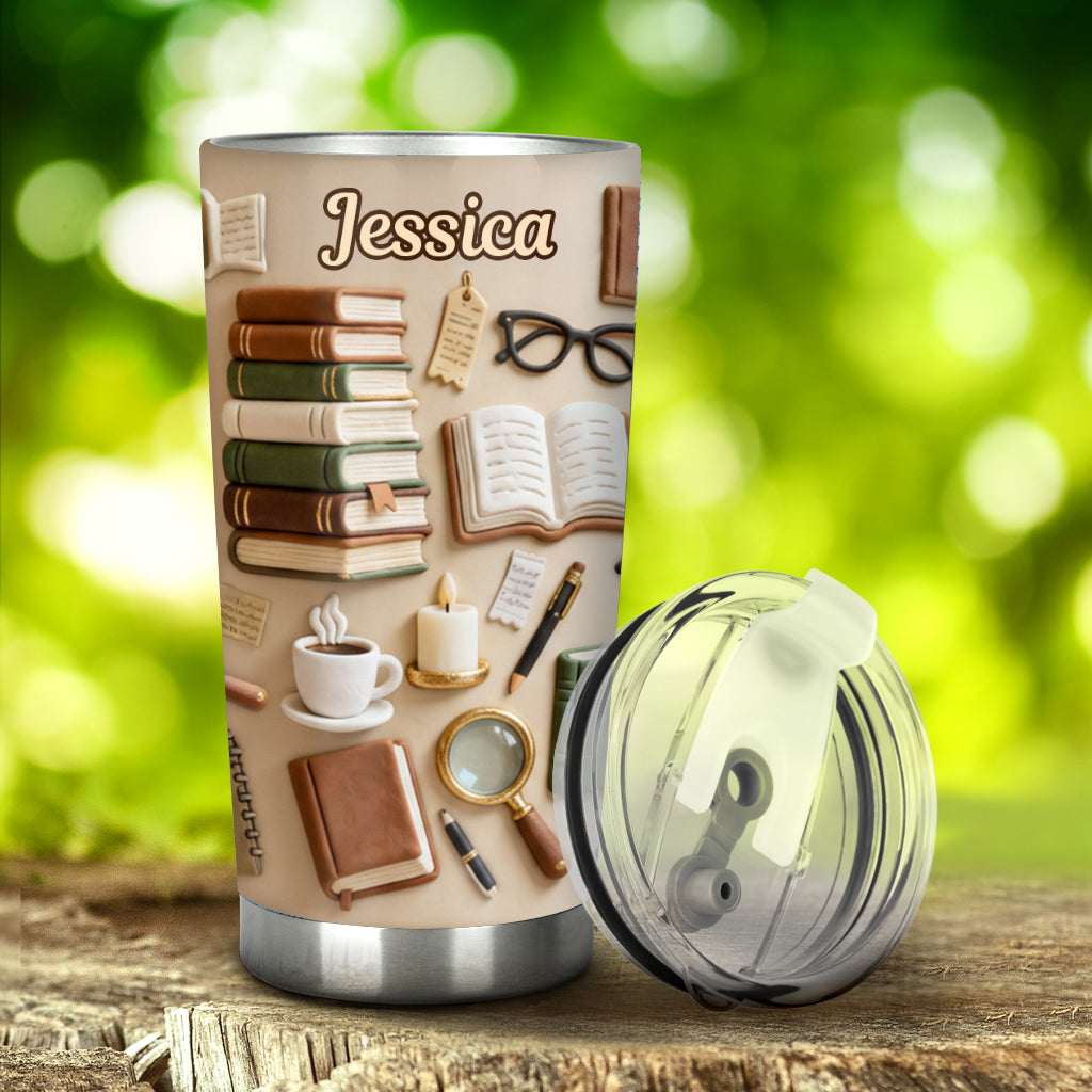 Just One More Chapter - Personalized Book Tumbler