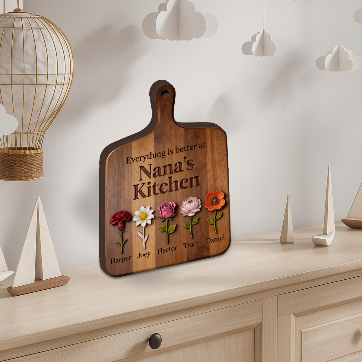 Everything Is Better At Grandma's Kitchen - Personalized Grandma Custom Shaped Wood Plaque