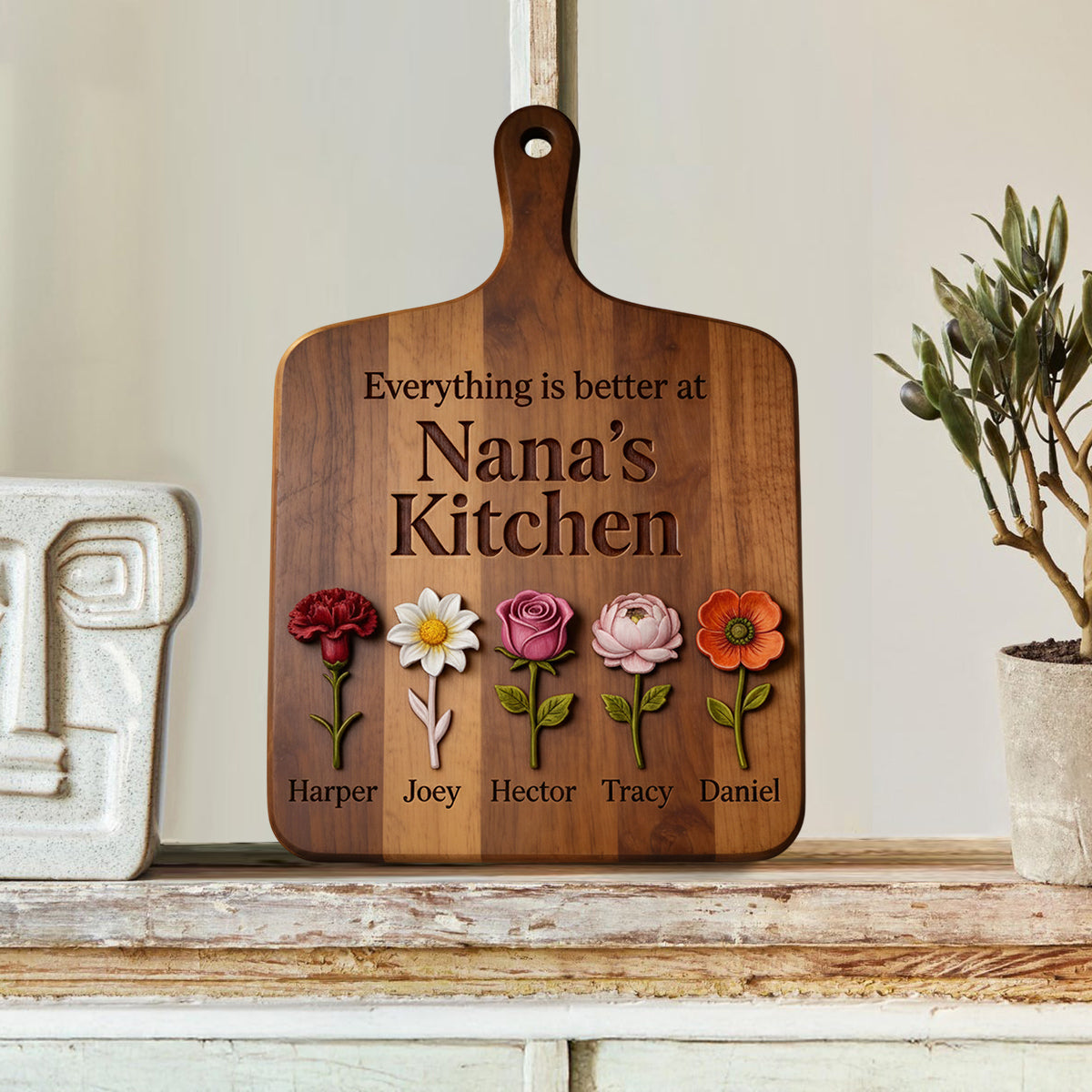Everything Is Better At Grandma's Kitchen - Personalized Grandma Custom Shaped Wood Plaque