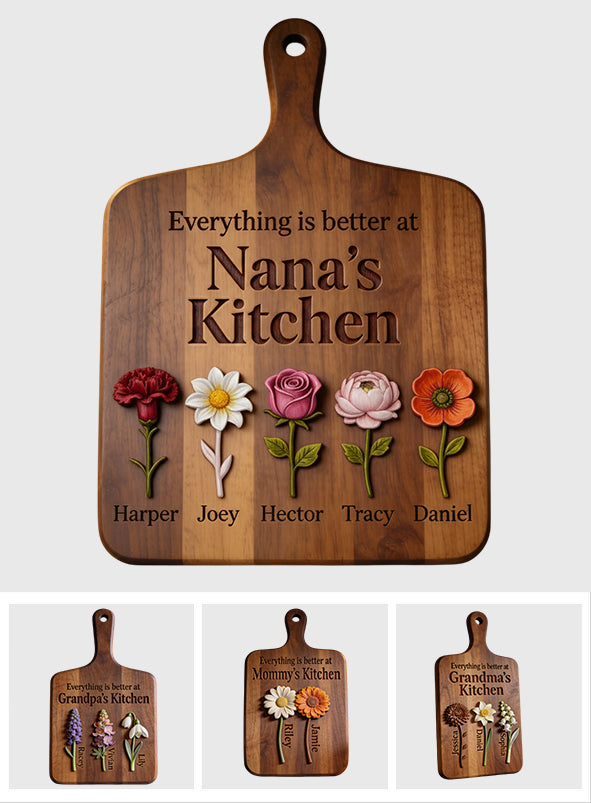 Everything Is Better At Grandma's Kitchen - Personalized Grandma Custom Shaped Wood Plaque