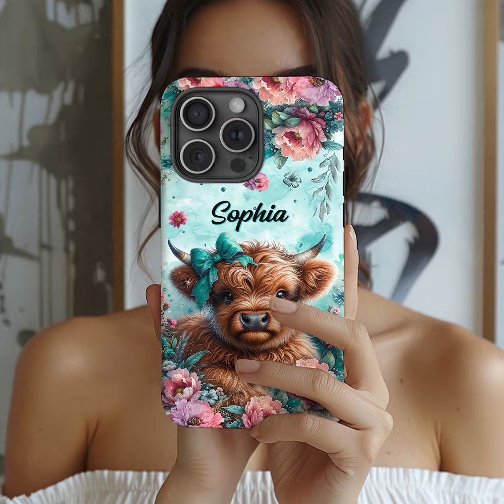 Baby Highland Cow - Personalized Highland Cow Full Print Phone Case