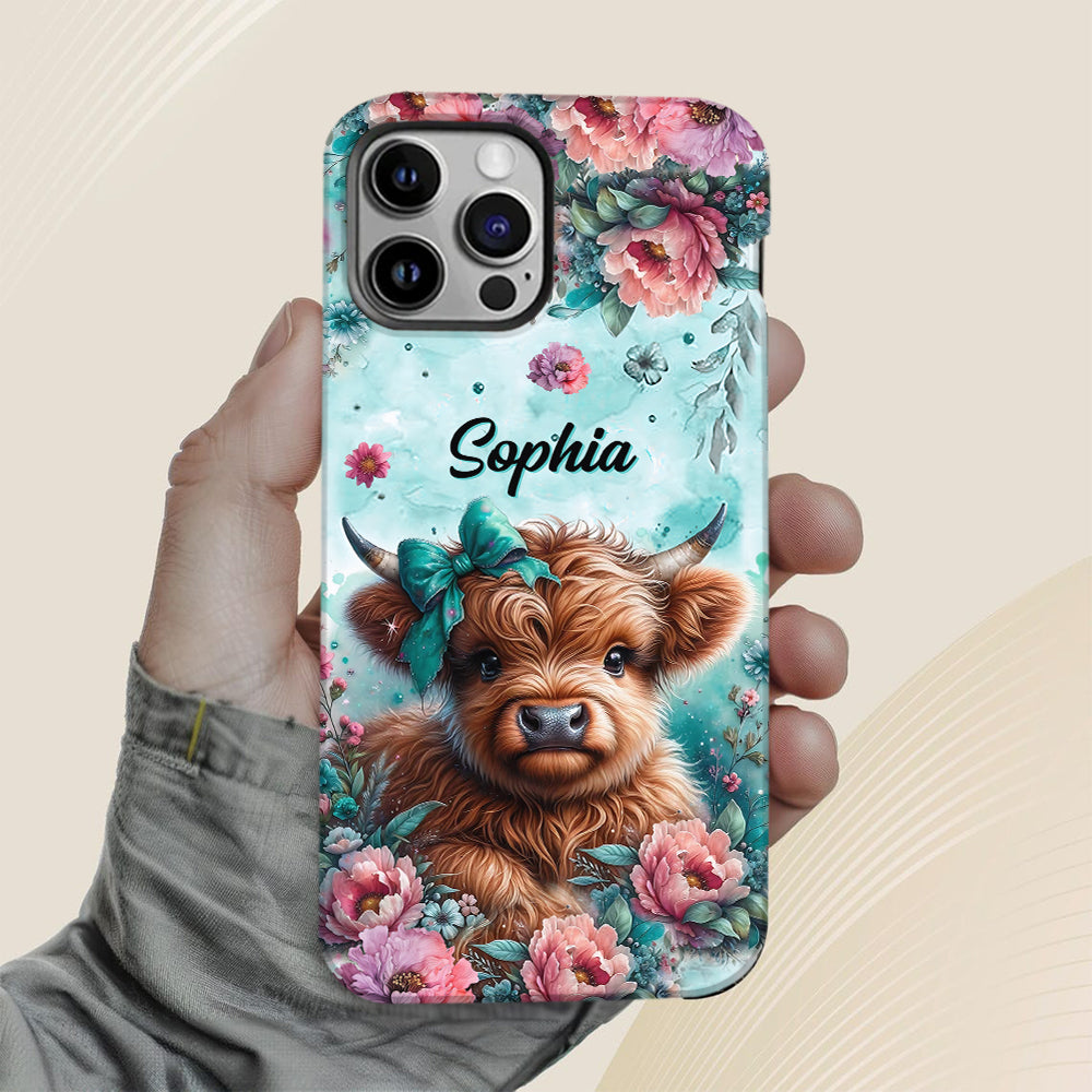 Baby Highland Cow - Personalized Highland Cow Full Print Phone Case