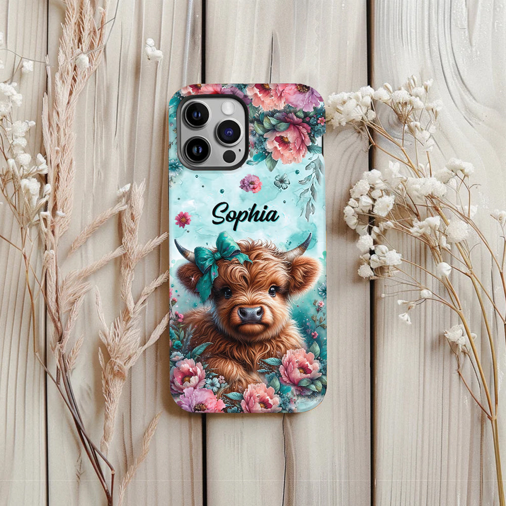 Baby Highland Cow - Personalized Highland Cow Full Print Phone Case