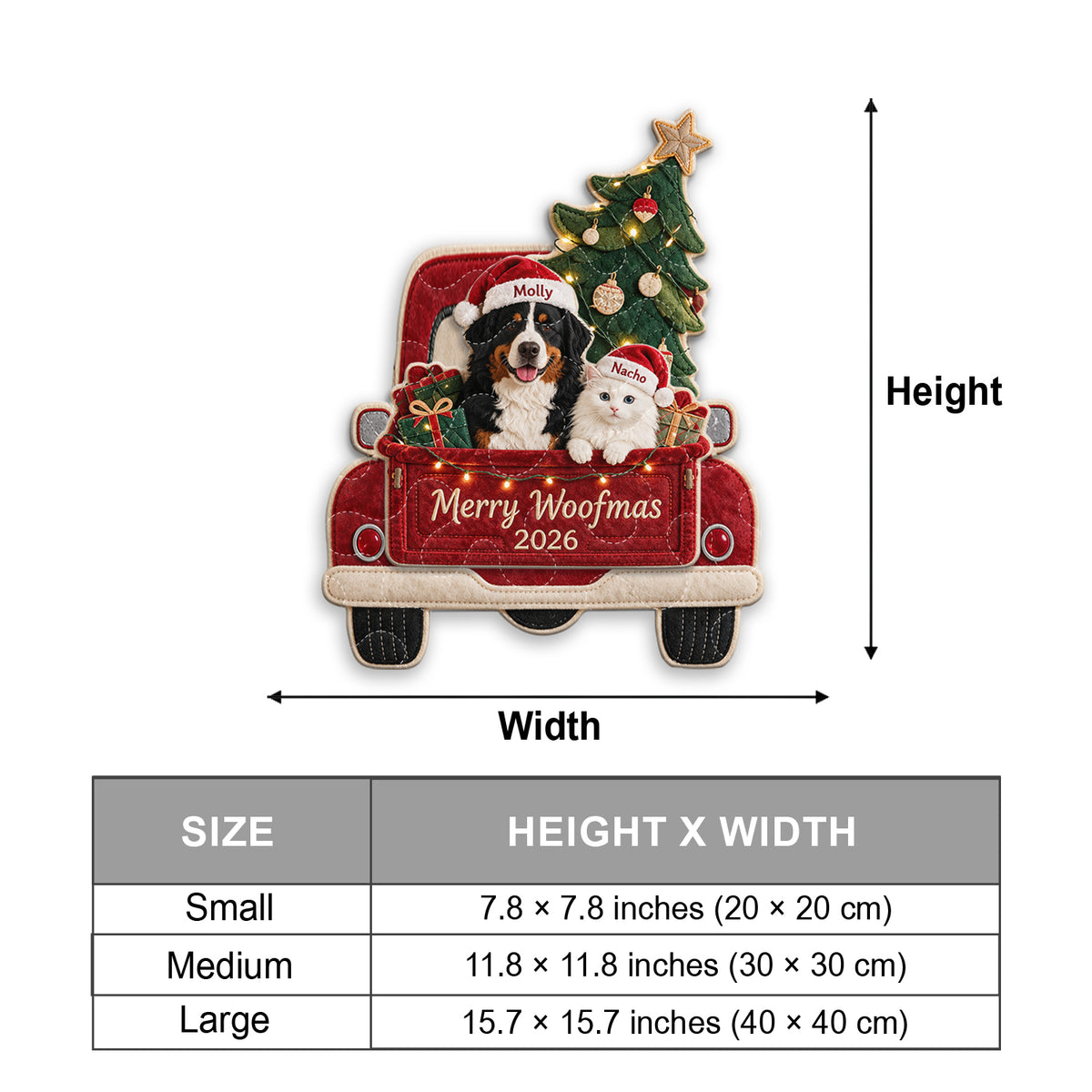 Merry Woofmas - Personalized Dog Quilted Door Hanger