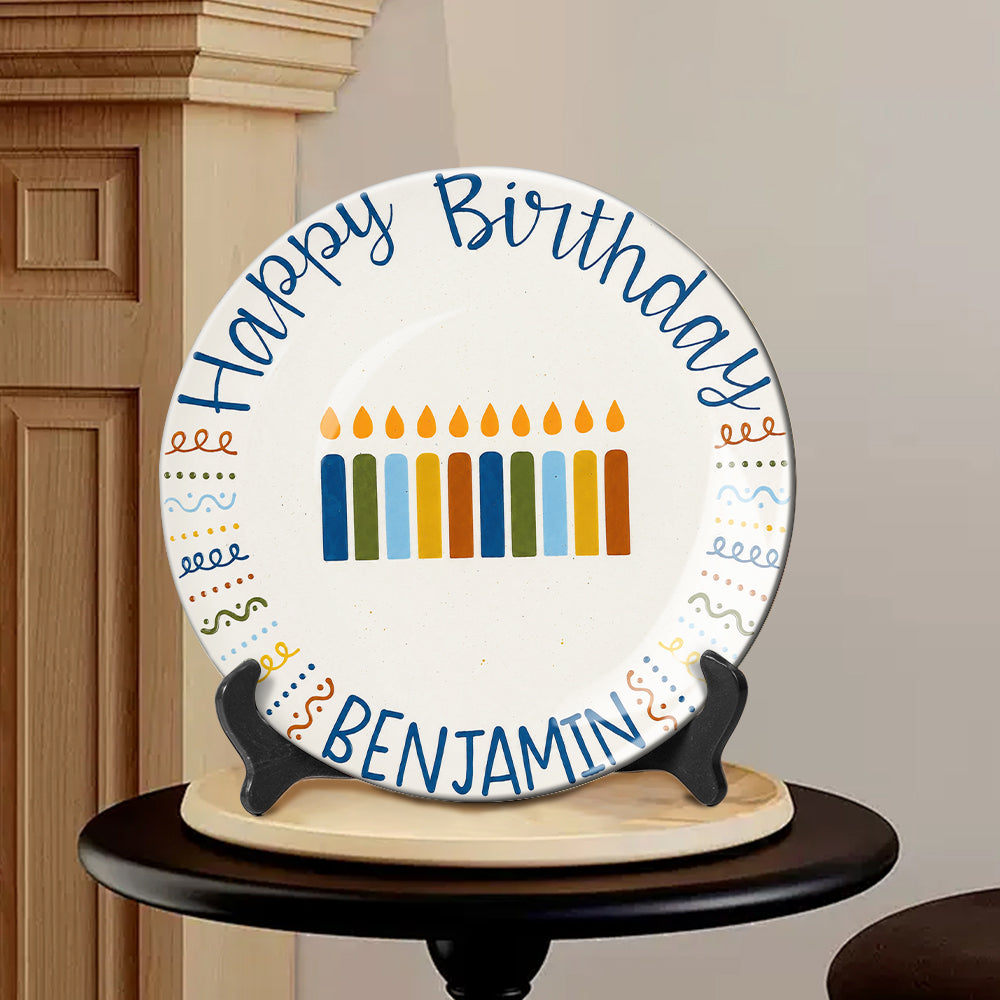 Happy Birthday - Personalized Birthday Ceramic Round Plate