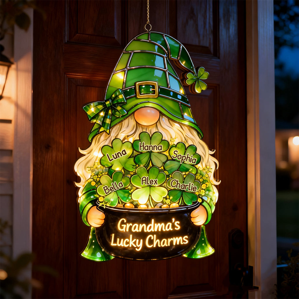 Granndma's Lucky Charms - Personalized Grandma LED Light Acrylic Sign