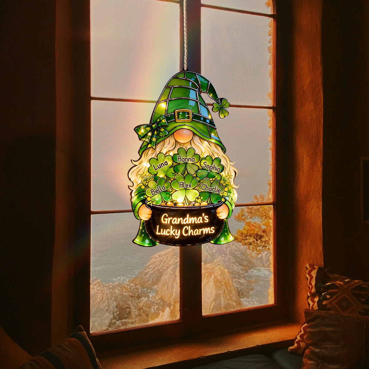 Granndma's Lucky Charms - Personalized Grandma LED Light Acrylic Sign