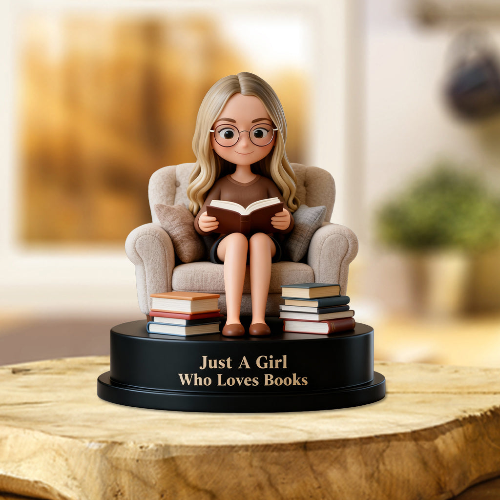 Just A Girl Who Loves Books - Personalized Book Custom Shaped Acrylic Plaque