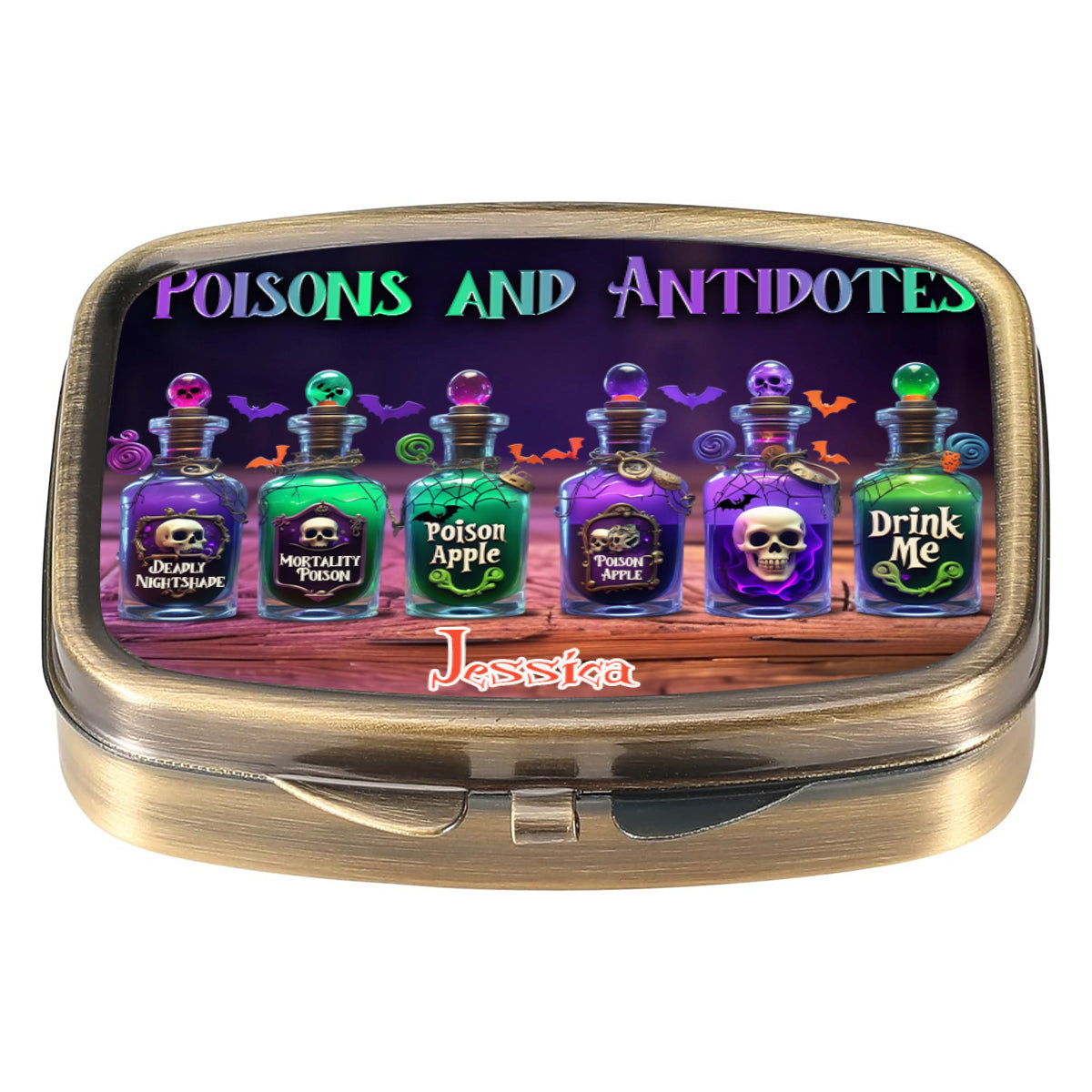 Poisons And Antidotes - Personalized Witch Pill Organizer Box