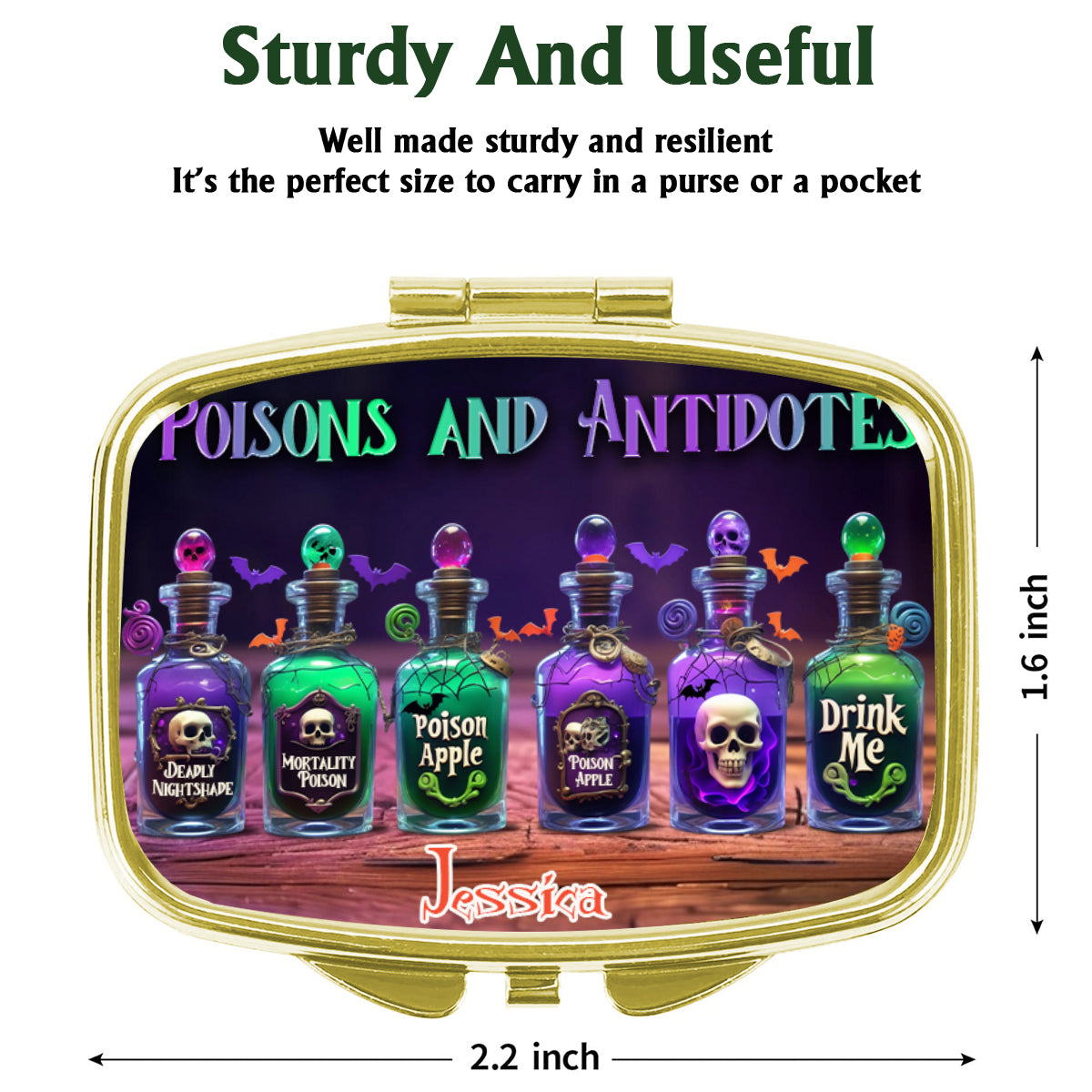 Poisons And Antidotes - Personalized Witch Pill Organizer Box