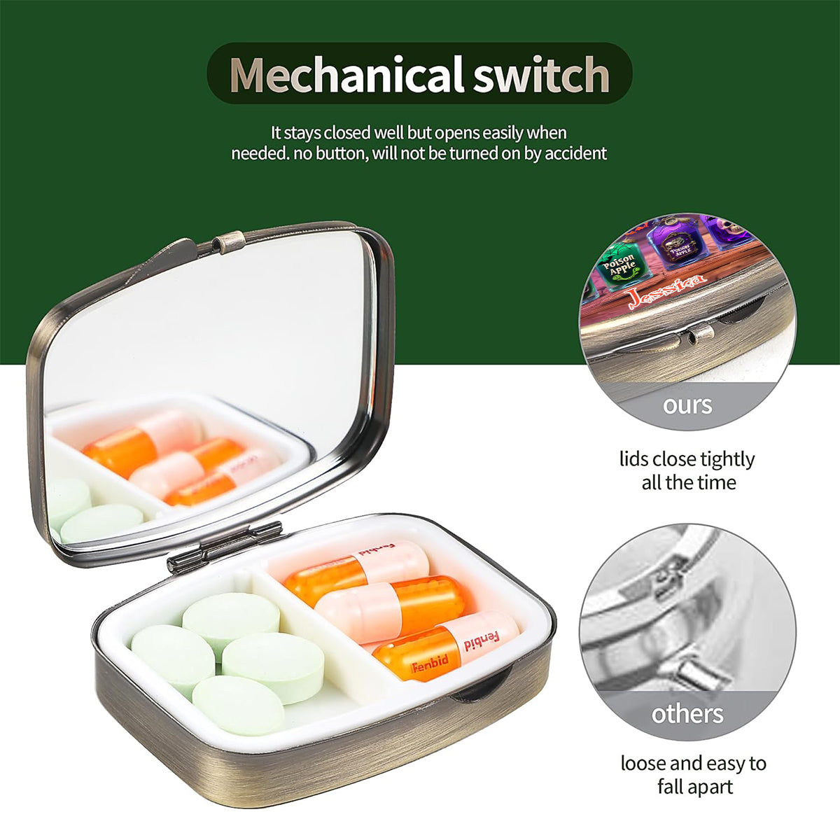 Poisons And Antidotes - Personalized Witch Pill Organizer Box