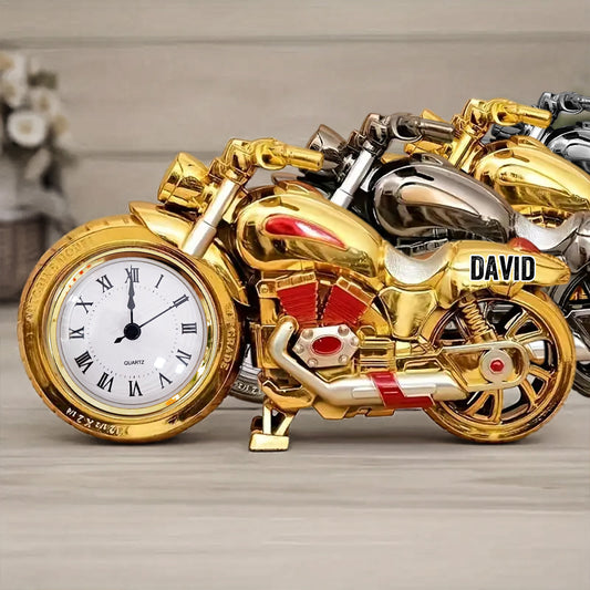 Time To Ride Motorcycle - Personalized Biker Acrylic Clock Plaque