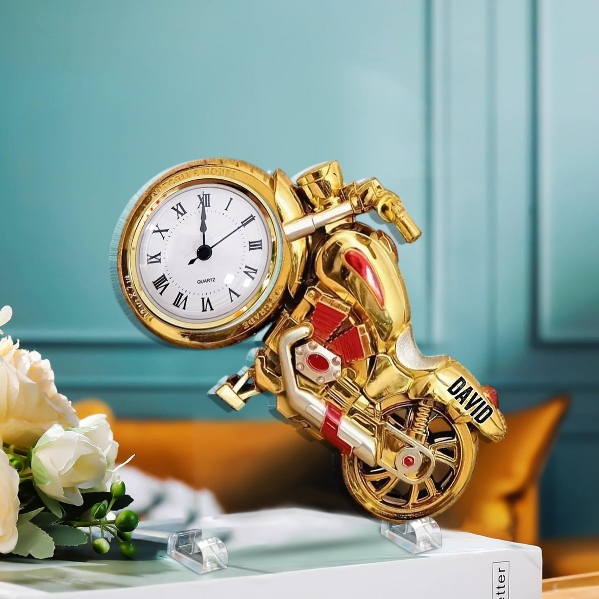 Time To Ride Motorcycle - Personalized Biker Acrylic Clock Plaque