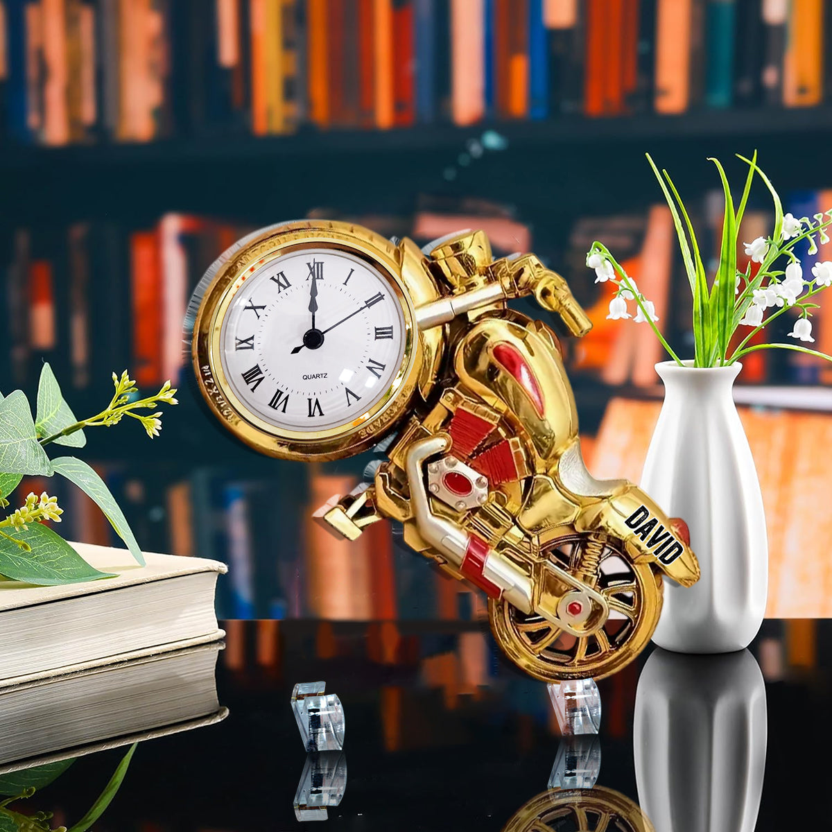 Time To Ride Motorcycle - Personalized Biker Acrylic Clock Plaque