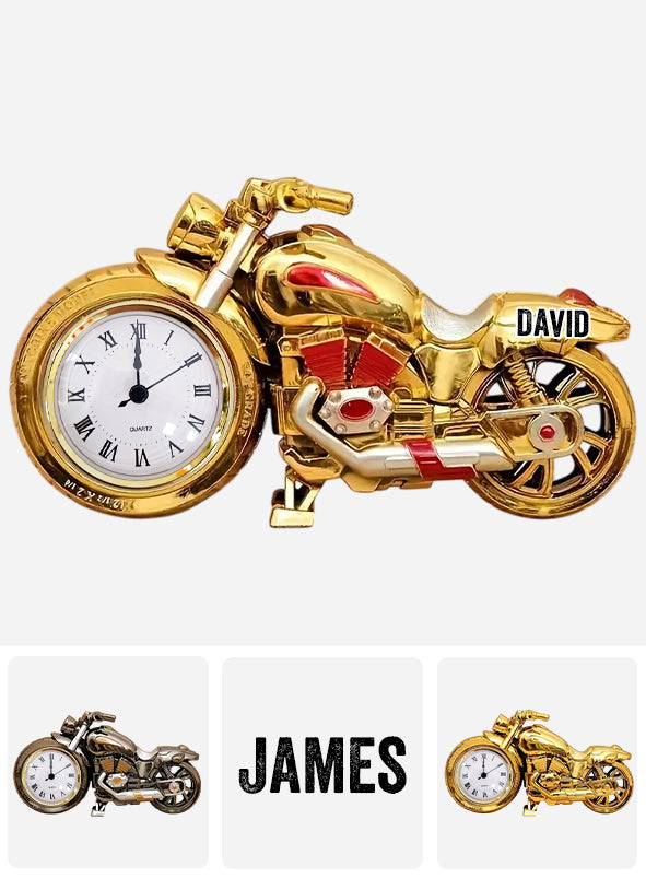 Time To Ride Motorcycle - Personalized Biker Acrylic Clock Plaque